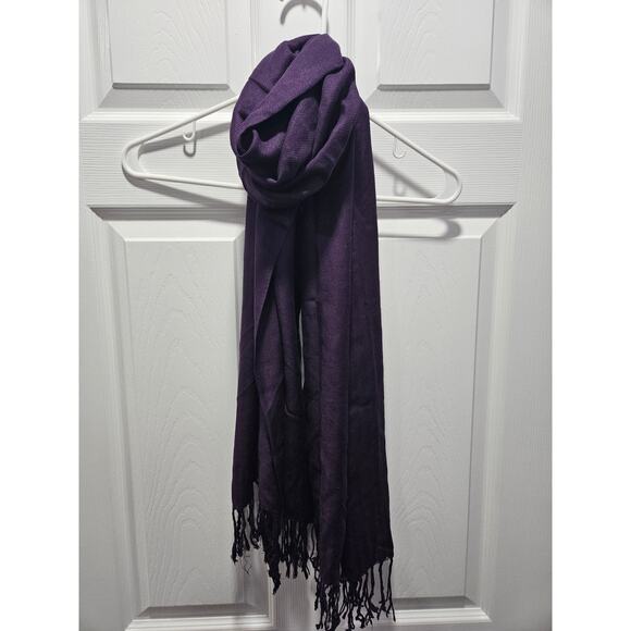 Beautiful Pashmina Silk Blend Purple Scarf Shawl Blend - Picture 2 of 12